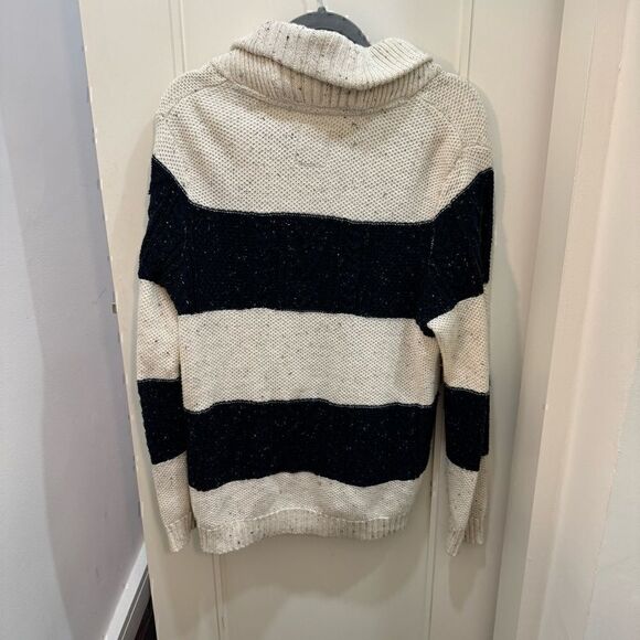 CPO Provisions Navy and Cream Stripe Fishermen’s Nautical Style Sweater Size S - Picture 4 of 7